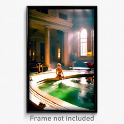 Pixel Art Poster - Remarkable Baths (8 Bit Psychedelic Trippy Video Game Print)