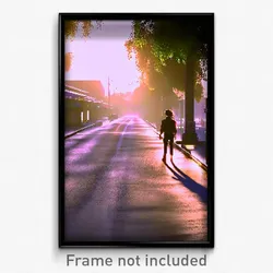 Pixel Art Poster - Shiny Thoroughfare (8 Bit Psychedelic Video Game Print)