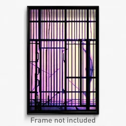 Pixel Art Poster - Complex Wire Frame Bedlam (8 Bit Video Game Print)