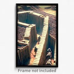 Pixel Art Poster - Important Trenches (8 Bit Psychedelic Video Game Print)