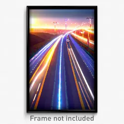 Pixel Art Poster - Electric Highway (8 Bit Psychedelic Trippy Video Game Print)