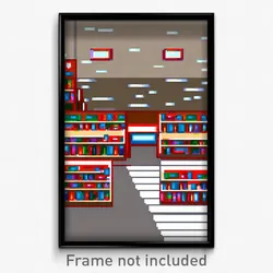 Pixel Art Poster - Normal Library (8 Bit Psychedelic Trippy Video Game Print)