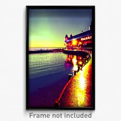 Pixel Art Poster - Shiny Quay (8 Bit Psychedelic Trippy Weird Video Game Print)