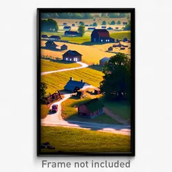 Pixel Art Poster - Different Farmstead (8 Bit Psychedelic Video Game Print)