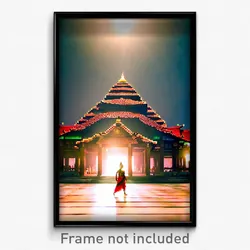 Pixel Art Poster - Gargantuan Temple (8 Bit Psychedelic Trippy Video Game Print)