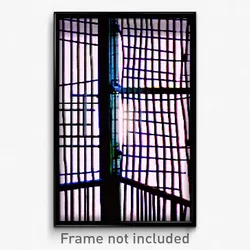 Pixel Art Poster - Wire Frame Parapet (8 Bit Psychedelic Video Game Print)
