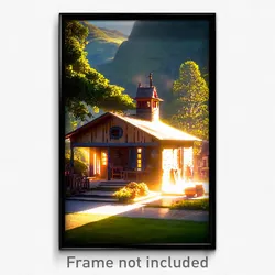 Pixel Art Poster - Polished Homestead (8 Bit Psychedelic Video Game Print)