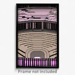 Pixel Art Poster - Striped Arena (8 Bit Psychedelic Trippy Video Game Print)