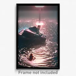 Pixel Art Poster - Rubbery Flood (8 Bit Psychedelic Trippy Video Game Print)