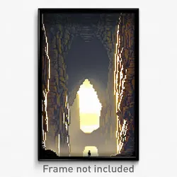 Pixel Art Poster - Enormous Chasm (8 Bit Psychedelic Trippy Video Game Print)