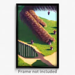 Pixel Art Poster - Flying Burrow (8 Bit Psychedelic Trippy Video Game Print)