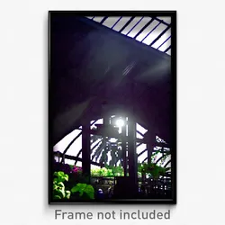 Pixel Art Poster - Dark Greenhouse (8 Bit Psychedelic Trippy Video Game Print)
