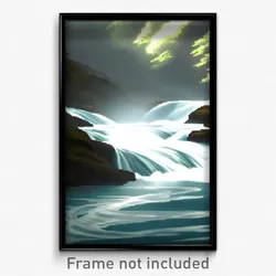 Pixel Art Poster - White Rapids (8 Bit Psychedelic Trippy Video Game Print)