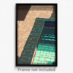 Pixel Art Poster - Shady Tile (8 Bit Psychedelic Trippy Weird Video Game Print)