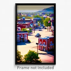 Pixel Art Poster - Uncommon American Town (8 Bit Psychedelic Video Game Print)