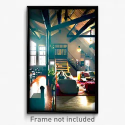 Pixel Art Poster - Interesting Loft (8 Bit Psychedelic Trippy Video Game Print)