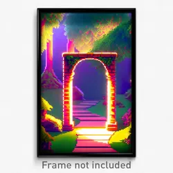 Pixel Art Poster - Quaint Meander (8 Bit Psychedelic Trippy Video Game Print)