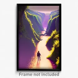 Pixel Art Poster - Modest Ravine (8 Bit Psychedelic Trippy Video Game Print)