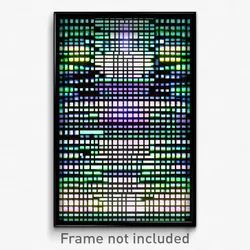 Pixel Art Poster - Virtual Matrix (8 Bit Psychedelic Trippy Video Game Print)