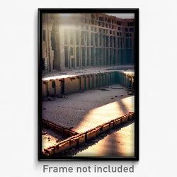 Pixel Art Poster - Rectangular Derelict (8 Bit Psychedelic Video Game Print)