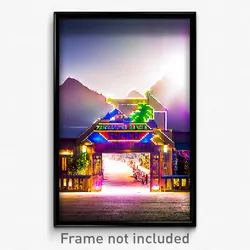 Pixel Art Poster - Zigzag Ranch (8 Bit Psychedelic Trippy Video Game Print)