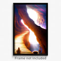 Pixel Art Poster - Wooden Abyss (8 Bit Psychedelic Trippy Video Game Print)