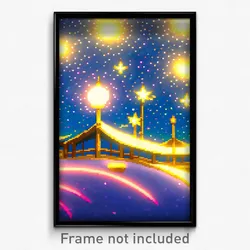 Pixel Art Poster - Starry Roost (8 Bit Psychedelic Trippy Video Game Print)