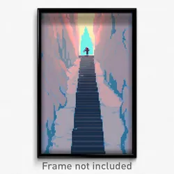 Pixel Art Poster - Arctic Trapdoor (8 Bit Psychedelic Trippy Video Game Print)