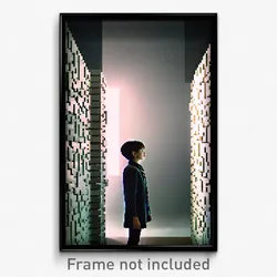Pixel Art Poster - Puzzling Wall (8 Bit Psychedelic Trippy Video Game Print)