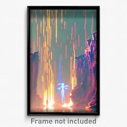 Pixel Art Poster - Distorted Realm (8 Bit Psychedelic Trippy Video Game Print)