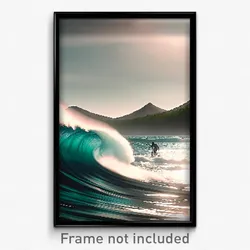 Pixel Art Poster - Gorgeous Tsunami (8 Bit Psychedelic Trippy Video Game Print)