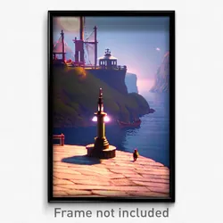 Pixel Art Poster - Old Isle (8 Bit Psychedelic Trippy Weird Video Game Print)