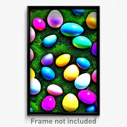 Pixel Art Poster - Acclaimed Easter Eggs (8 Bit Psychedelic Video Game Print)