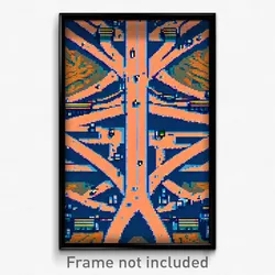 Pixel Art Poster - Giant Intersection (8 Bit Psychedelic Video Game Print)