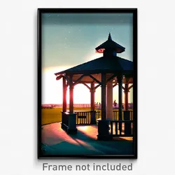 Pixel Art Poster - Interesting Gazebo (8 Bit Psychedelic Video Game Print)