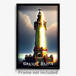 Pixel Art Poster - Grand Belfry (8 Bit Psychedelic Trippy Video Game Print)