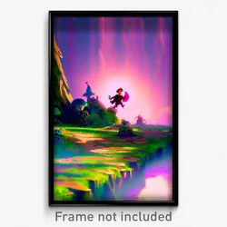 Pixel Art Poster - Mushy Fief (8 Bit Psychedelic Trippy Weird Video Game Print)