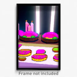 Pixel Art Poster - Pink Tacos (8 Bit Psychedelic Trippy Weird Video Game Print)