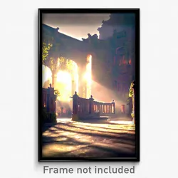 Pixel Art Poster - Lost Courtyard (8 Bit Psychedelic Trippy Video Game Print)
