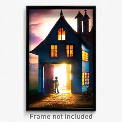 Pixel Art Poster - Quaint Madhouse (8 Bit Psychedelic Trippy Video Game Print)