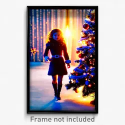 Pixel Art Poster - Warm Christmas (8 Bit Psychedelic Trippy Video Game Print)