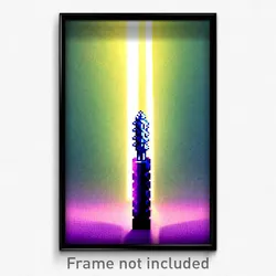 Pixel Art Poster - Accomplished Spike (8 Bit Psychedelic Video Game Print)