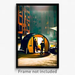 Pixel Art Poster - Urban Camp (8 Bit Psychedelic Trippy Weird Video Game Print)