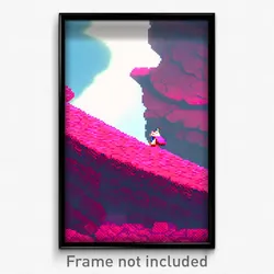 Pixel Art Poster - Rosy Ledge (8 Bit Psychedelic Trippy Weird Video Game Print)
