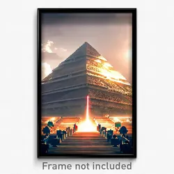 Pixel Art Poster - Bustling Pyramid (8 Bit Psychedelic Trippy Video Game Print)