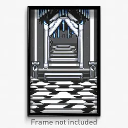 Pixel Art Poster - Zigzag Throne Room (8 Bit Psychedelic Video Game Print)
