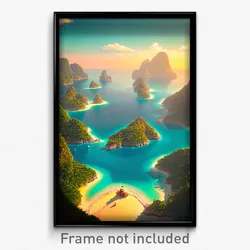 Pixel Art Poster - Silent Archipelago (8 Bit Psychedelic Video Game Print)