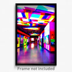 Pixel Art Poster - Colorful Museum (8 Bit Psychedelic Trippy Video Game Print)