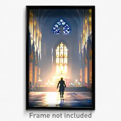 Pixel Art Poster - Alive Cathedral (8 Bit Psychedelic Trippy Video Game Print)