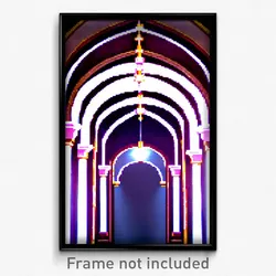 Pixel Art Poster - Accomplished Arch (8 Bit Psychedelic Trippy Video Game Print)